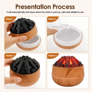 Humidificateur à charbon de bois artificiel de 300ml pour la maison, diffuseur d'arômes, pulvérisateur de brume, mini diffuseur avec veilleuse - Product Image 6