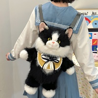 Sac à dos en peluche chat Ragdoll de simulation original, mignon, à double bandoulière, cadeau pour l'anniversaire de votre petite amie