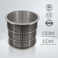 250-300 Mikron 304 Edelstahl Brunnenfilter mit Keilgitter, Rotationstrommelfilter, keilförmiges Siebgefäß