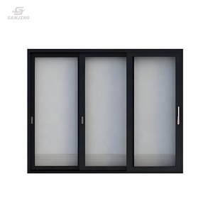 Sanjing prix de gros: cadre en aluminium, fenêtre coulissante en verre noir à double couche - Product Image 1