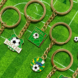 حلقة مفاتيح بشعار فريق كرة القدم بالجملة، إكسسوارات لعبة كرة القدم، سلسلة مفاتيح معدنية بتصميم مخصص - Product Image 3