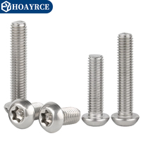 Vis de sécurité Torx en acier inoxydable 304 avec goupille, vis à tête bouton anti-effraction M2-M10