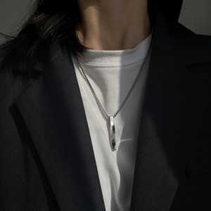 Collar con colgante Mobius de acero inoxidable simple para hombre, estilo Hip Hop de moda con inscripción Personal, cadenas de moda, estilo urbano - Product Image 1
