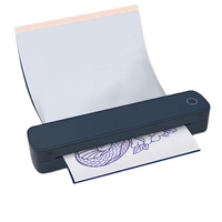 Imprimante portable A4, imprimante thermique sans encre pour tatouage |   USB, compatible avec les ordinateurs portables Android et iOS |   Noir clair