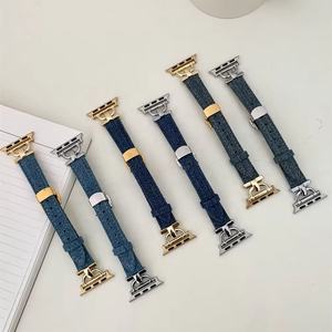 Bracelet en cuir de vachette Dermis avec boucle en D pour Apple <span class=keywords><strong>Watch</strong></span> Series 9 8 Bracelet de montre en cuir véritable pour <span class=keywords><strong>Galaxy</strong></span> <span class=keywords><strong>Watch</strong></span> - Product Image 2