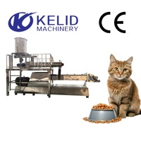 Nouvelle ligne de production de nourriture pour animaux de compagnie (chats) à haute capacité, contrôlée par PLC, multi-formes, de la marque KLD