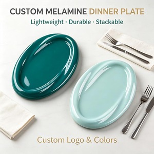 Plato Ovalado Minimalista de Melamina con Diseño Sólido, 8 Pulgadas, Apto para Lavavajillas, Plato para Servir - Product Image 2