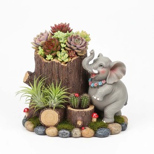 Vase en résine réaliste en forme de tronc d'éléphant - Ornements artistiques <span class=keywords><strong>porte</strong></span>-bonheur pour jardin extérieur, patio, véranda, maison - Product Image 6