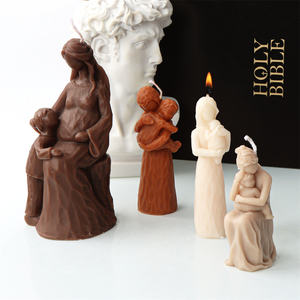 母父の日保持赤ちゃん母キャンドル型結婚式の装飾愛カップル家族像シリコン型女性ボディ樹脂メーカー - Product Image 3