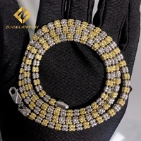 Bijoux fins, collier pour homme en argent sterling 925, plaqué or, chaîne à maillons bicolore de 4 mm, chaîne en corde Franco