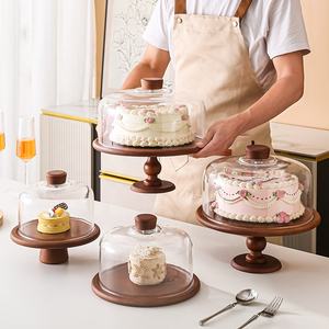 ฝา<span class=keywords><strong>ค</strong></span>รอบเ<span class=keywords><strong>ค</strong></span>้กทรงโดมแก้วพร้อมฐานไม้ ฝา<span class=keywords><strong>ค</strong></span>รอบใสสำหรับโชว์อาหาร <span class=keywords><strong>ขนม</strong></span>อบ ของหวาน และวางบนเคาน์เตอร์<span class=keywords><strong>ค</strong></span>รัว - Product Image 6