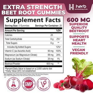 Bonbons de racine de betterave de marque privée OEM ODM pour adultes, saveur cerise noire, soulage <span class=keywords><strong>le</strong></span> flux d'oxyde nitrique sanguin, bonbons aux <span class=keywords><strong>cerises</strong></span> et aux fruits - Product Image 2