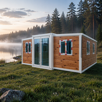 Maison conteneur à aspect bois avec panneaux isolants pour villa, jardin, gîte, hôtel de villégiature, hébergement et location, ou usage professionnel