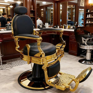 Sillón de Peluquería de Alta Gama, Giratorio y Reclinable, Estilo Retro, para Barbería, Tienda de Moda - Product Image 1