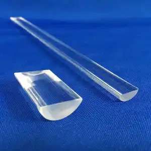 HUOYUN Manufacture Supply High Quality High Temperature Resistant Clear Half Round Quartz Rod For Semiconductor