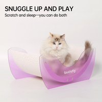Lit-griffoir pour chat en bois arc-en-ciel écologique avec noyau remplaçable, canapé-griffoir stable anti-basculement pour intérieur, faible MOQ