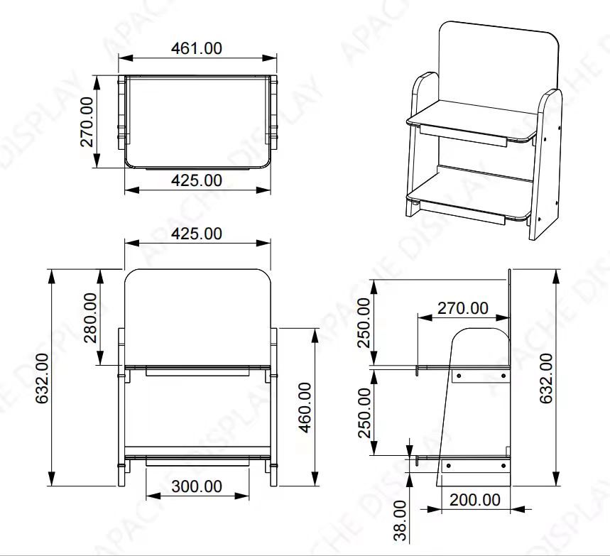 Apache Custom Wood Counter Display Stand Racks for Retail Store & Supermarket Supplies Supermarket Shelves — view 2