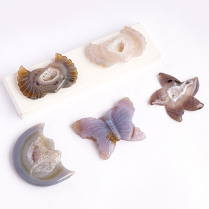 Vendita all'Ingrosso di Figurine in Agata Drusa Naturale Intagliate a Forma di Stella, <span class=keywords><strong>Luna</strong></span>, Farfalla, Cuore e Tartaruga, Pietra Curativa in Cristallo, Ornamento per Arredamento Casa - Product Image 3