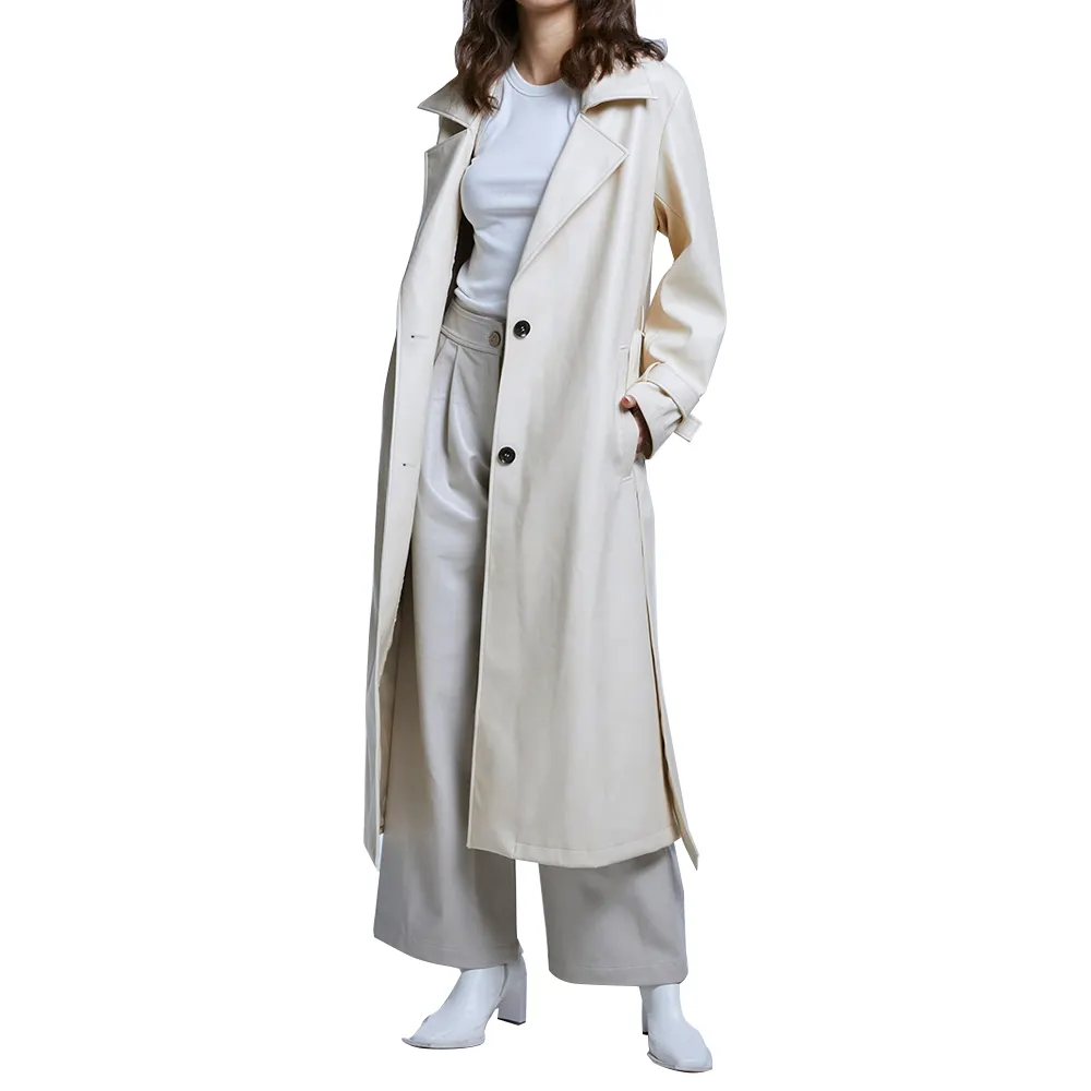 ladies Fashion Trench Women's Slim Motorcycle Plus Size long Pu Leather Coat winter clothes for women 2022