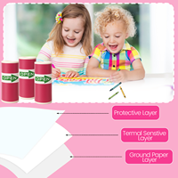 Rouleau de papier thermique direct imperméable Pink Meow, étiquettes adhésives de forme personnalisée pour imprimante Bluetooth portable, notes, mémos, étiquettes