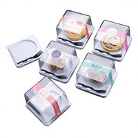Boîte d'emballage alimentaire en plastique PET de 2 et 3 pouces pour gâteaux, mille-crêpes, mousses, mini-pâtisseries occidentales, rouleaux, grande taille, transparente
