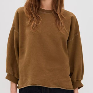 Custom High Quality <strong>Women</strong> Cropped Top French Terry Pullover Crew Neck Gym Sweater Cotton <strong>Jumper</strong> Luxury Oversize Sweatshirts - Product Image 1