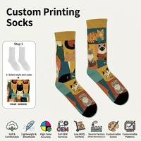 Chaussettes en coton tricotées respirantes et colorées avec logo personnalisé, motifs animaux de dessin animé, écologiques et amusantes pour femmes – Vente en gros