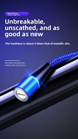 Kabel Data Magnetik 60W Lampu Indikator Pengisian Cepat Kabel Desain Tiga-dalam-Satu yang Dapat Diputar dengan Kekuatan Magnetik Kuat dan Terbuat dari Nilon.