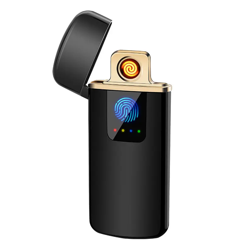 Cheap Hot Sale Touch Sensitive Windproof Cigarette Electric Lighter Usb Rechargeable Black Metal Lighter