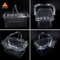 Emballage en plastique à emporter Blister Durable carré clair emballage de restauration rapide boîte à gâteau japonaise plateau en PET