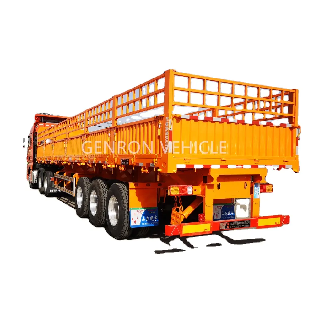 Transporting agricultural and sideline products 3 axles Fence stake Type Transport Stake Fence Cargo Semi Trailer for sale