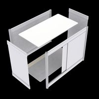 Comptoir pliable pour stand d'exposition, montage facile, stand de salon professionnel, bureau d'information, publicité, durable, sublimation par transfert thermique