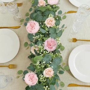 Guirlandes de pivoines artificielles en soie, 100 cm, 200 cm, réalistes, pour décoration de mariage, décoration de la maison, suspension de porte, style moderne - Product Image 4