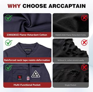 Camiseta Henley ARCCAPTAIN Talla 2XL <span class=keywords><strong>para</strong></span> Hombre, Importada, 8oz, 100% Algodón, Resistente al Fuego, Cuello en V, <span class=keywords><strong>Ropa</strong></span> de Trabajo de Manga Larga <span class=keywords><strong>para</strong></span> Soldadura - Product Image 6