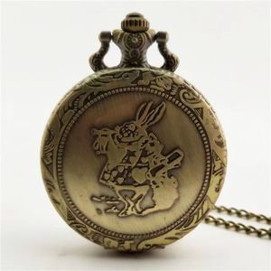 Orologio da Tasca Vintage Bronzo <span class=keywords><strong>Alice</strong></span> nel Paese delle Meraviglie con Ciondolo Collana Coniglio - Product Image 5