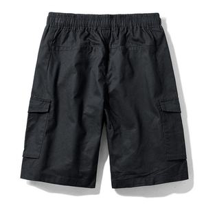 Shorts cargo en coton pour homme, taille élastique, style mi-taille, uni, décontracté, streetwear, longueur genou, léger, fin, été - Product Image 5