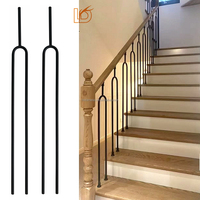 Balustre en fer forgé pour garde-corps de balcon incurvé, design moderne d'intérieur, carré, rond, noir, or, décoratif