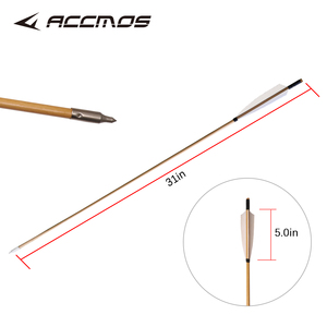 Frecce <span class=keywords><strong>in</strong></span> <span class=keywords><strong>legno</strong></span> fatte a mano da 33 pollici con 5 "piume di tacchino frecce di <span class=keywords><strong>legno</strong></span> per tiro con l'arco 20-50 libbre - Product Image 3