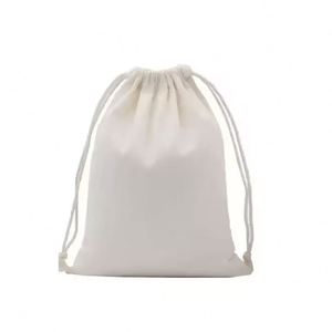 Sac à cordon en toile de coton naturelle avec logo personnalisé, sérigraphié, à simple ou double cordon - Product Image 5