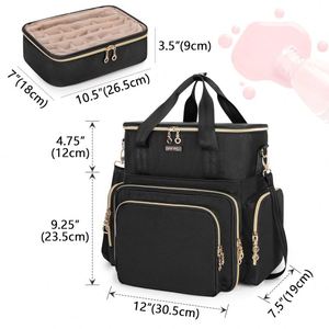 BSCI Portable Double Layer Fabric Cosmetic <b>Organizer</b> Bag Set <b>Nail</b> <b>Polish</b> & Essential Oil Storage with 30 Bottles - Product Image 5