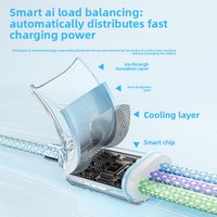Kabel Data Ponsel 3-in-1 120W 3A Warna Gradasi Anyaman Satu-ke-Tiga Konektor USB-A Tipe-C Panjang 1.2m Kabel Tanpa Pelapis 12 Bulan