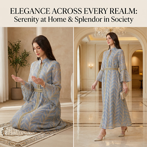 Vestido Abaya Cerrado por Delante con Bordado para Mujer, Largo, para Ocasiones Especiales - Product Image 4