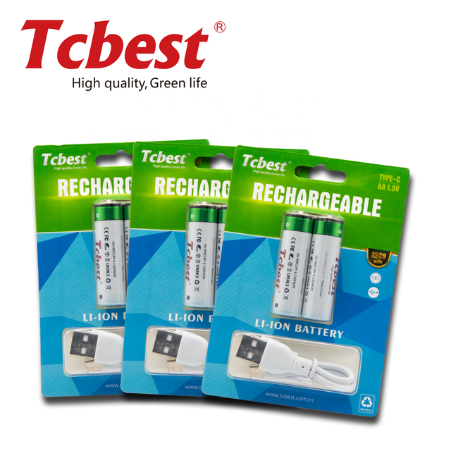 New AA Type C 1.5V Lithium Rechargeable Battery