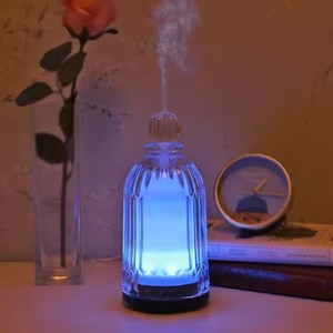 Lễ Hội Quà Tặng Dầu Chất Lượng Tốt Khuếch Tán 120Ml Chai Thủy Tinh <span class=keywords><strong>Vaporizer</strong></span> Thủy Tinh Tinh Dầu Burner Sáp Ấm Hơn Với Dầu 7 Đèn LED - Product Image 2