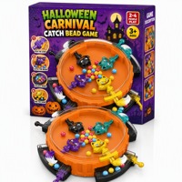 Jeu de société de table en plastique pour Halloween, jeu de perles à attraper pour enfants, 2-4 joueurs, jeu de fête, cadeau de Halloween pour enfants de 3 ans et plus
