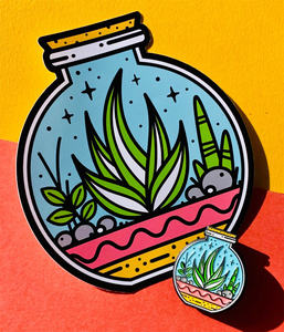 Insignes d'épingles en émail de revers doux personnalisés fanatiques de plantes de terrarium - Product Image 4