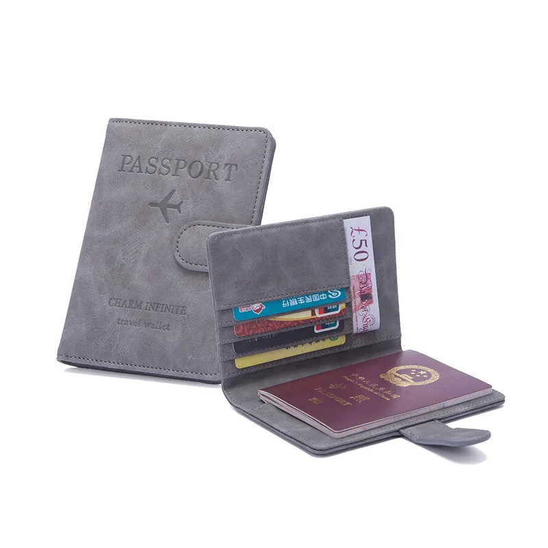 Wholesale hot sale personalized passport cover card holder wallet Custom rfid travel sublimation pu leather passport cover