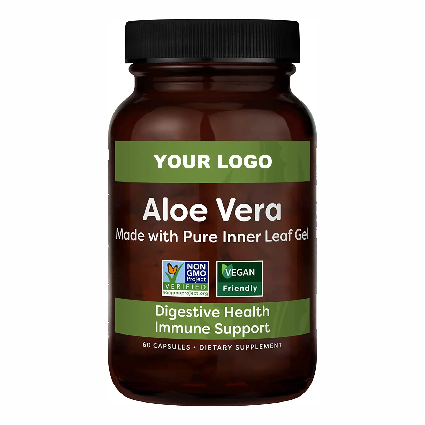 Highest Concentration Aloe Vera Bio Active Organic Leaf Supplement Capsules Collagen-Based with No Aloin for Gut Health Immune