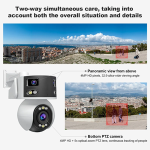 กล้องวงจรปิดไร้สาย Srihome Sh055 8MP 180 องศา เลนส์สามตัว แบบ PTZ IP Dome ซูม 5 เท่า พร้อมระบบตรวจจับมนุษย์ด้วย AI สำหรับความปลอดภัยภายในบ้าน เชื่อมต่อระบบคลาวด์ - Product Image 2