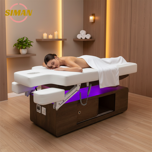 Table de <span class=keywords><strong>massage</strong></span> électrique portable réglable à <span class=keywords><strong>4</strong></span> moteurs Siman Cosmetics, lit de beauté avec lumière LED à sept couleurs pour <span class=keywords><strong>salon</strong></span> de beauté et <span class=keywords><strong>salon</strong></span> de coiffure - Product Image 1